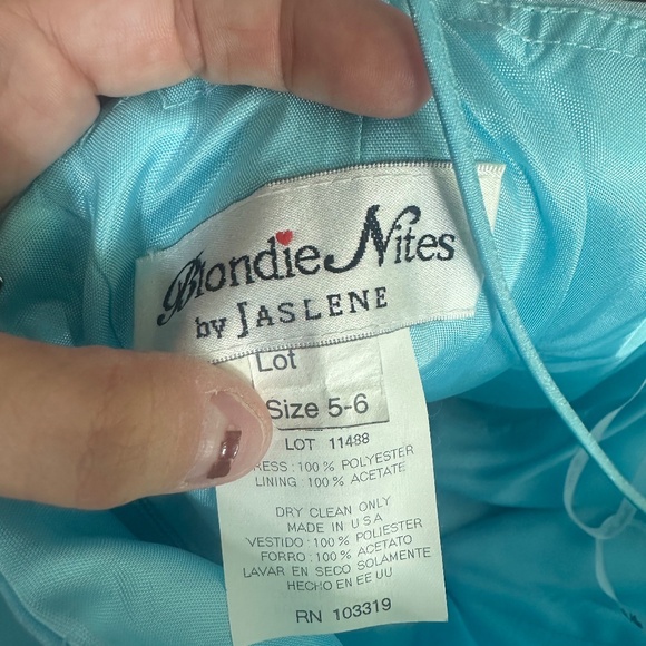 Blondie Nites By Jaslene Y2K Style Baby Blue Fairy Core Embellished Prom Dress - Picture 8 of 8
